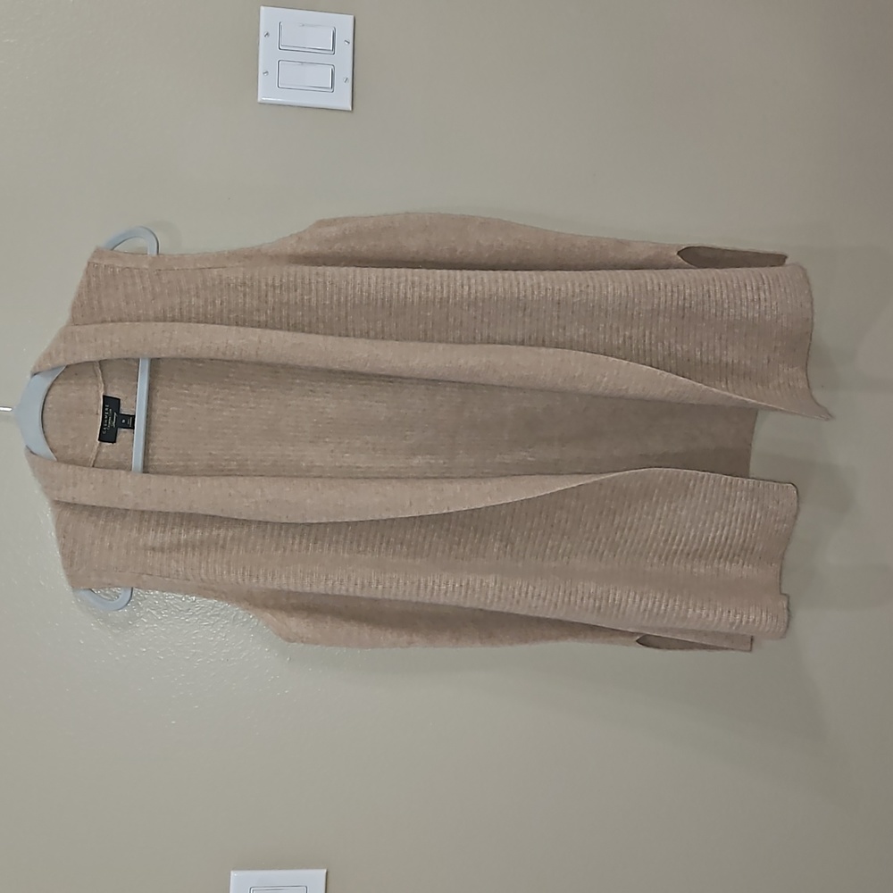 100% Cashmere Charter Club Luxury sleeveless open front  sweater duster size 1X